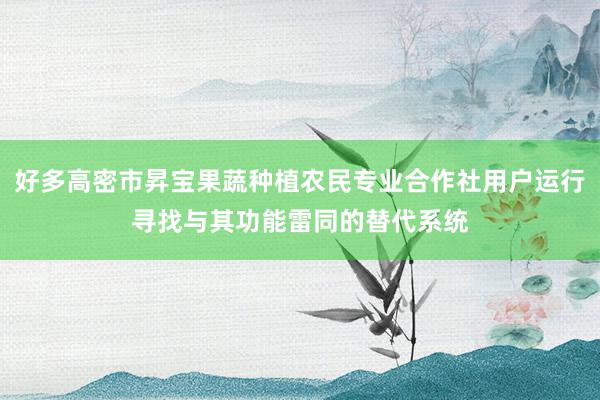 好多高密市昇宝果蔬种植农民专业合作社用户运行寻找与其功能雷同的替代系统
